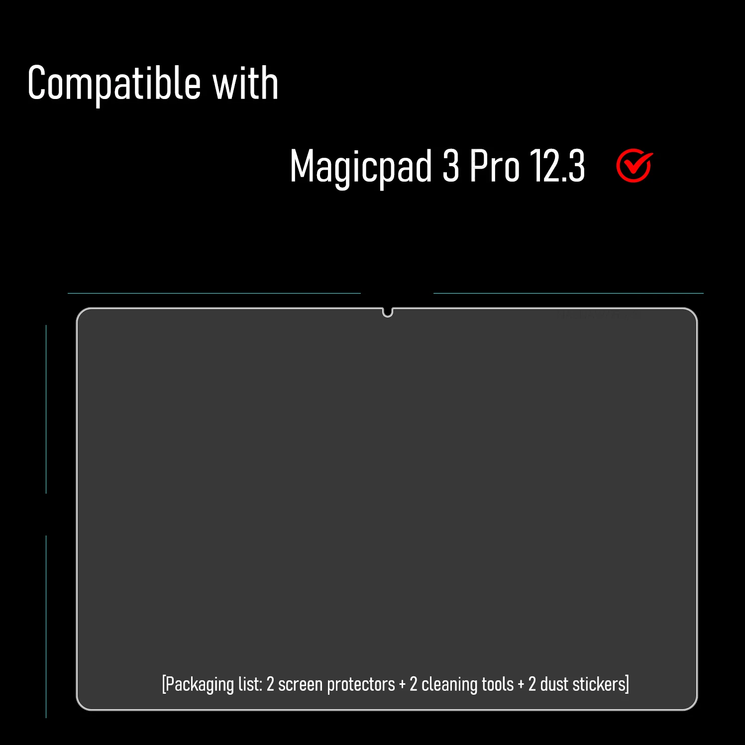 Premium Tempered Glass Screen Protector for 12.3-inch Tablets - 9H Damage-Proof, 2-Pack