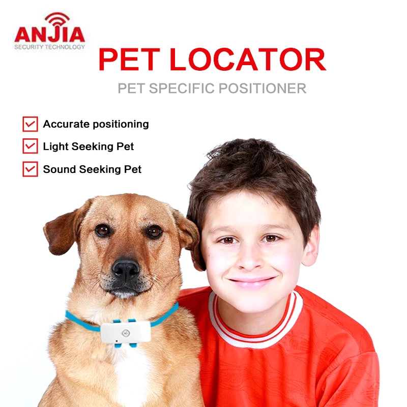 AnJia-Mini Pet GPS Tracker Monitor de Voz IP67 Imperme&aacute;vel, com aplicativo gratuito Localizador 4G 2G para C&atilde;o e Gato, P09