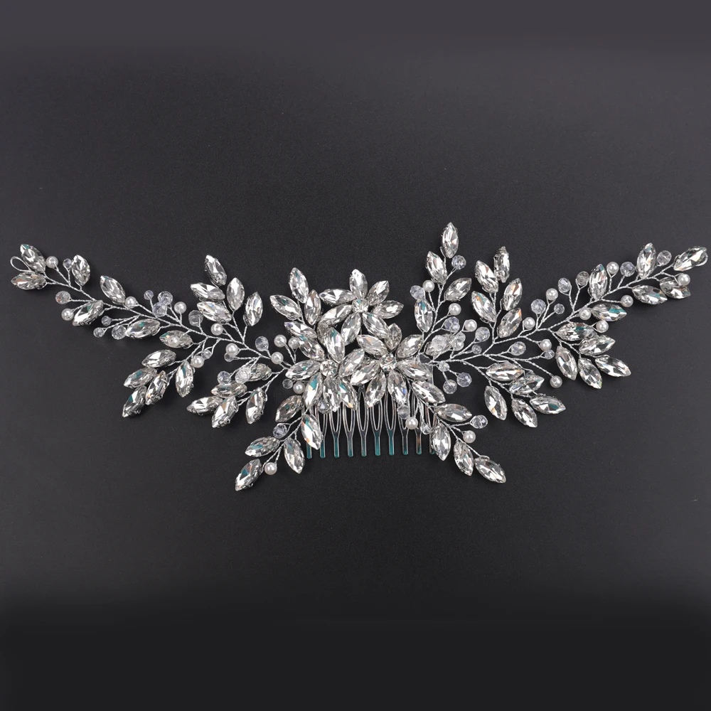 Rose Gold Headpieces Rhinestone Hair Comb Tiara Wedding Hairstyles Jewellery Bridal Hair Accessories For Women