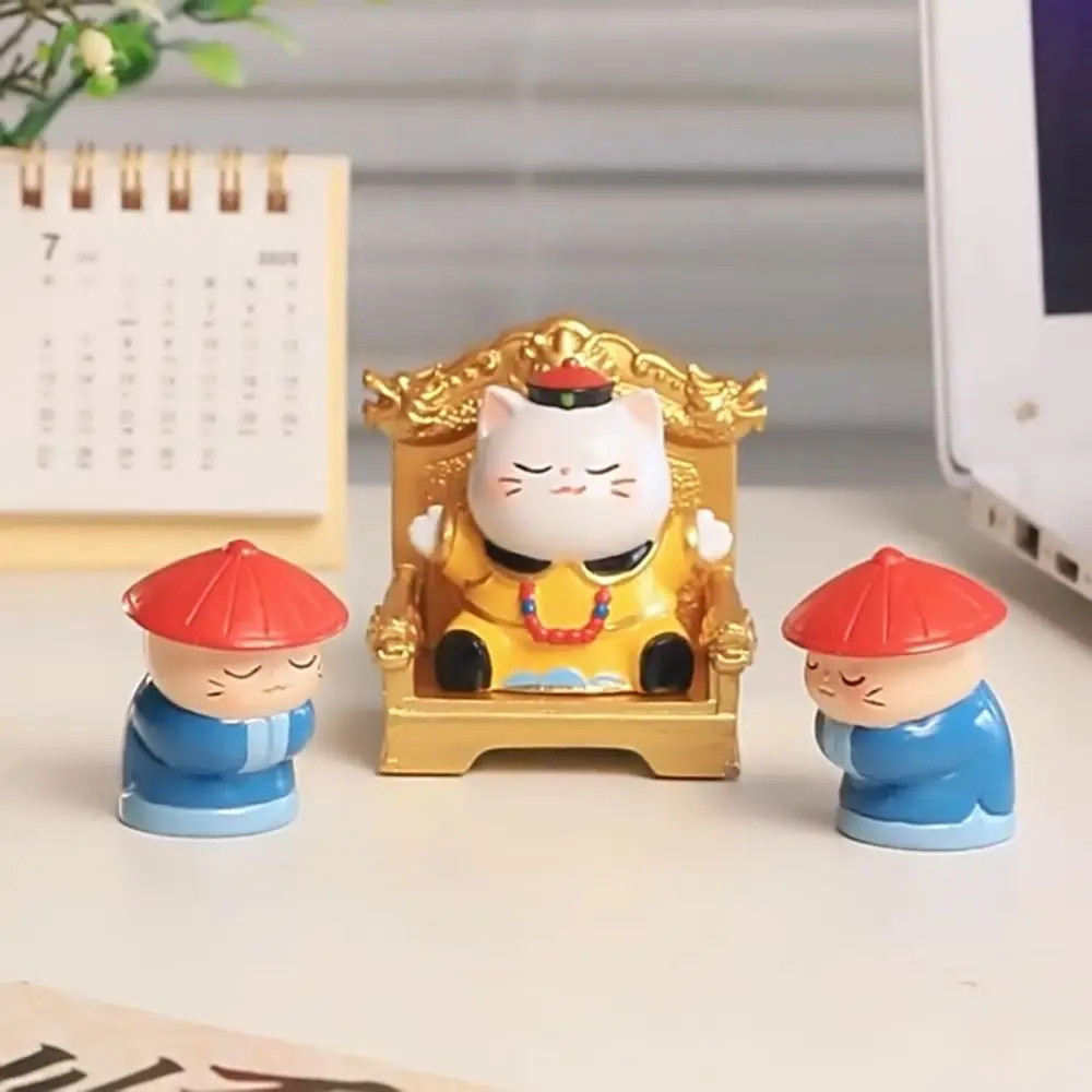 Emperor Cat Supremo Cat Ornament Miniature Funny Mini Resin Doll Wealth Crafts Cartoon Cartoon Cat Ornaments Kids Gift