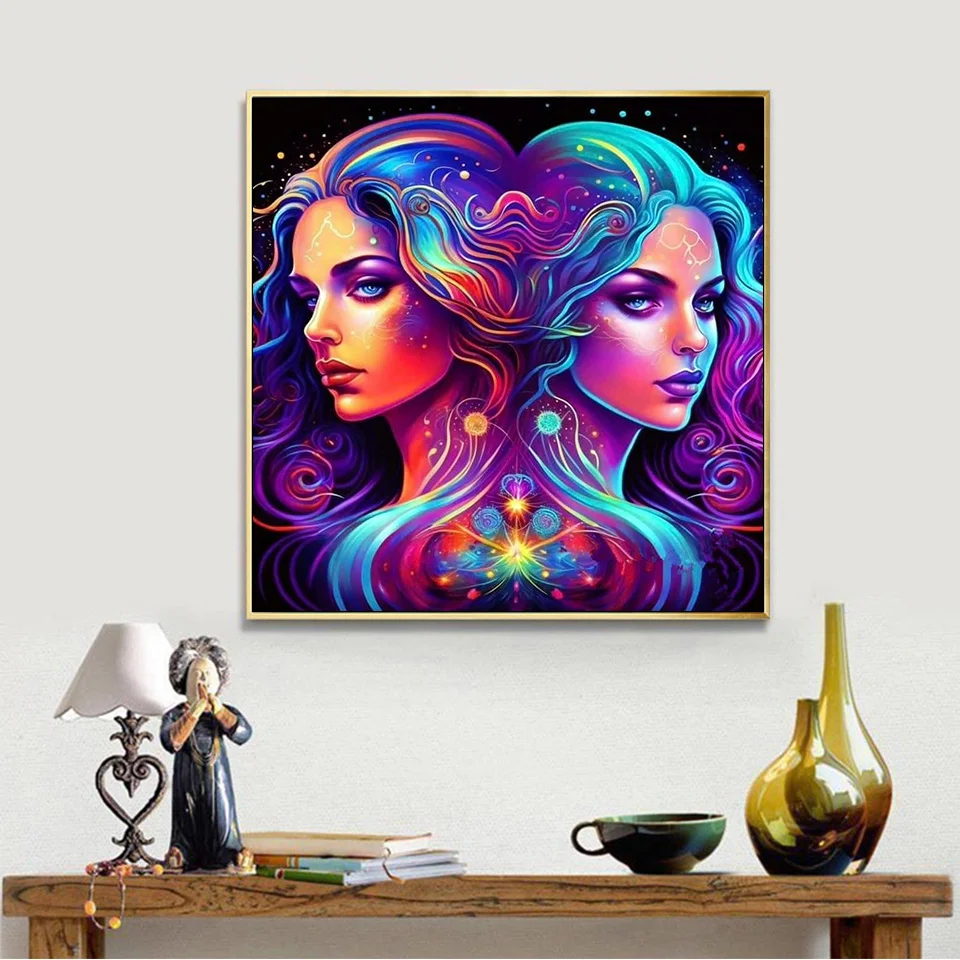 EverShine New 2023 Diamond Mosaic The Zodiac Cross Stitch Kit Beads Embroidery Animal Leo Aries Sagittarius Painting Wall Art