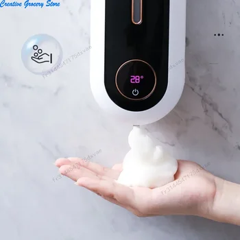 Dispenser di sapone a induzione intelligente Disinfettante automatico per le mani Dispenser di sapone ricaricabile USB per telefono cellulare in schiuma elettrica montata a parete 1
