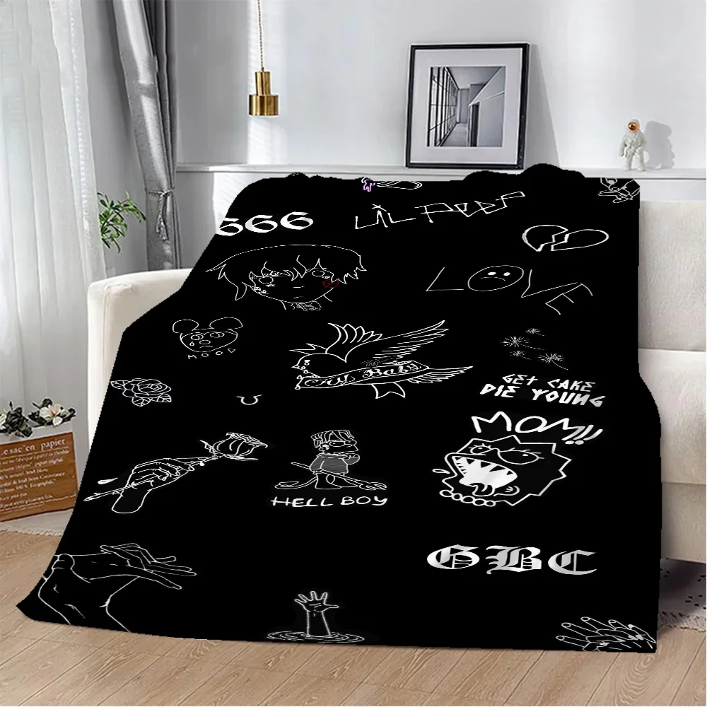 Fluffy Soft Blankets & Throws Lil Peep Children's Blanket Oversized 200x300 Microfiber Bedding Home Interior Beach Towel Throw & 4