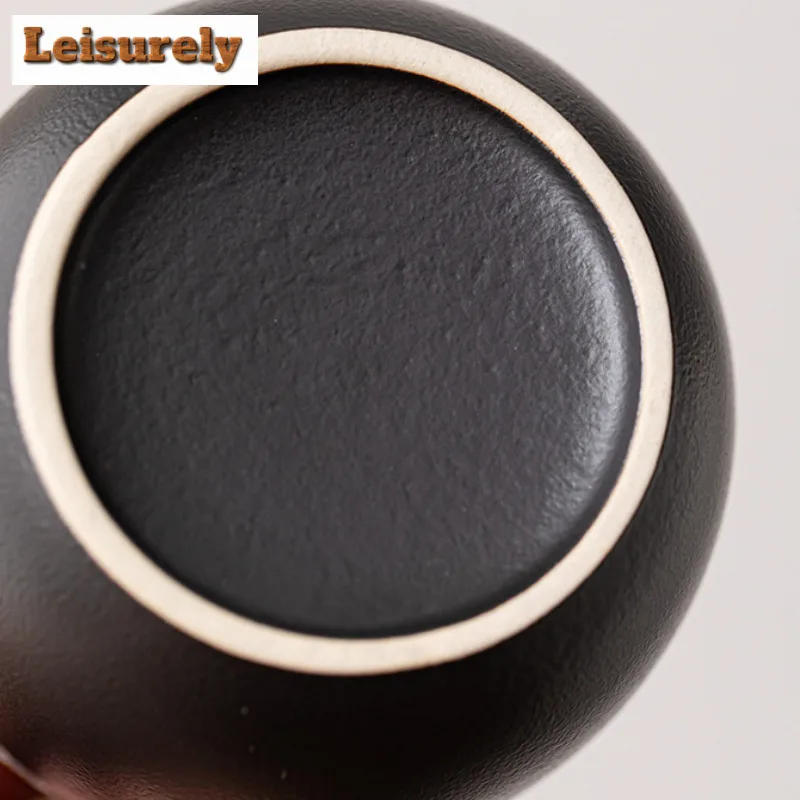 Zen Black Pottery Blessing Arrive Tea Six Gentlemen Handmade Tea Tool Canister Tea Tool Set Teaware Utensils Drinkware Craft