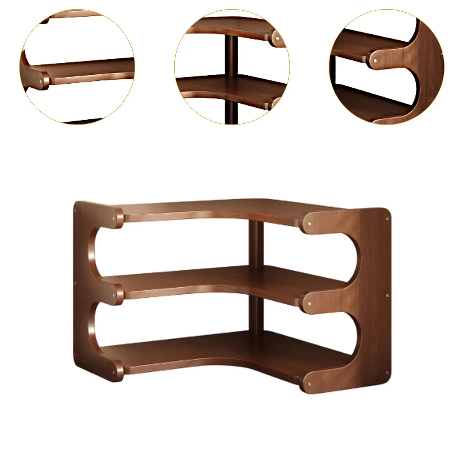 Desktop Corner Organizer Shelf Modern Vanity Organizer Seasoning Rack Display Stand for Bathroom Kitchen Apartment Restaurant