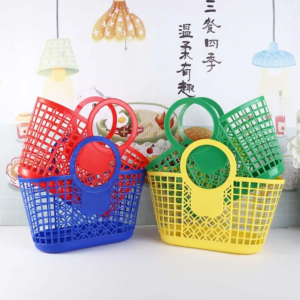 Durable Portable Practical Hollow Hand-Held Basket  Organizer Storage Basket Kitchen Bathroom Accessories