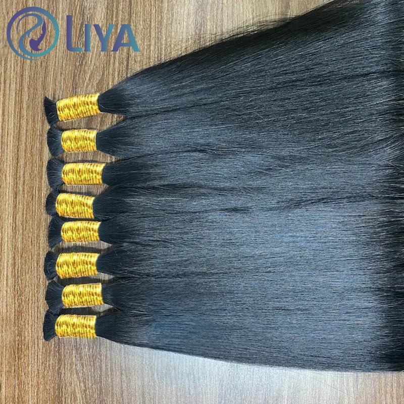 Bone Straight Bulk Hair For Braiding Raw Indian Hair Bundles No Weft Bulk For Braiding Human Extensions