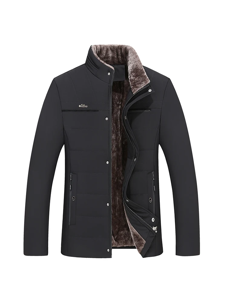 

2023 Winter Jacket Men Cotton Padded Warm Loose Thickening Parka Coat Casual Corduroy Male Jacket Men's Clothing Warm fur collar