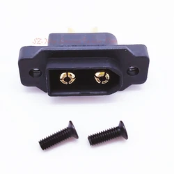 Amass XT60EW - M Black Mountable Male Plug Connector for RC and FPV Drones - Available in Multiple Quantities (2Pcs XT60EW - M Male)