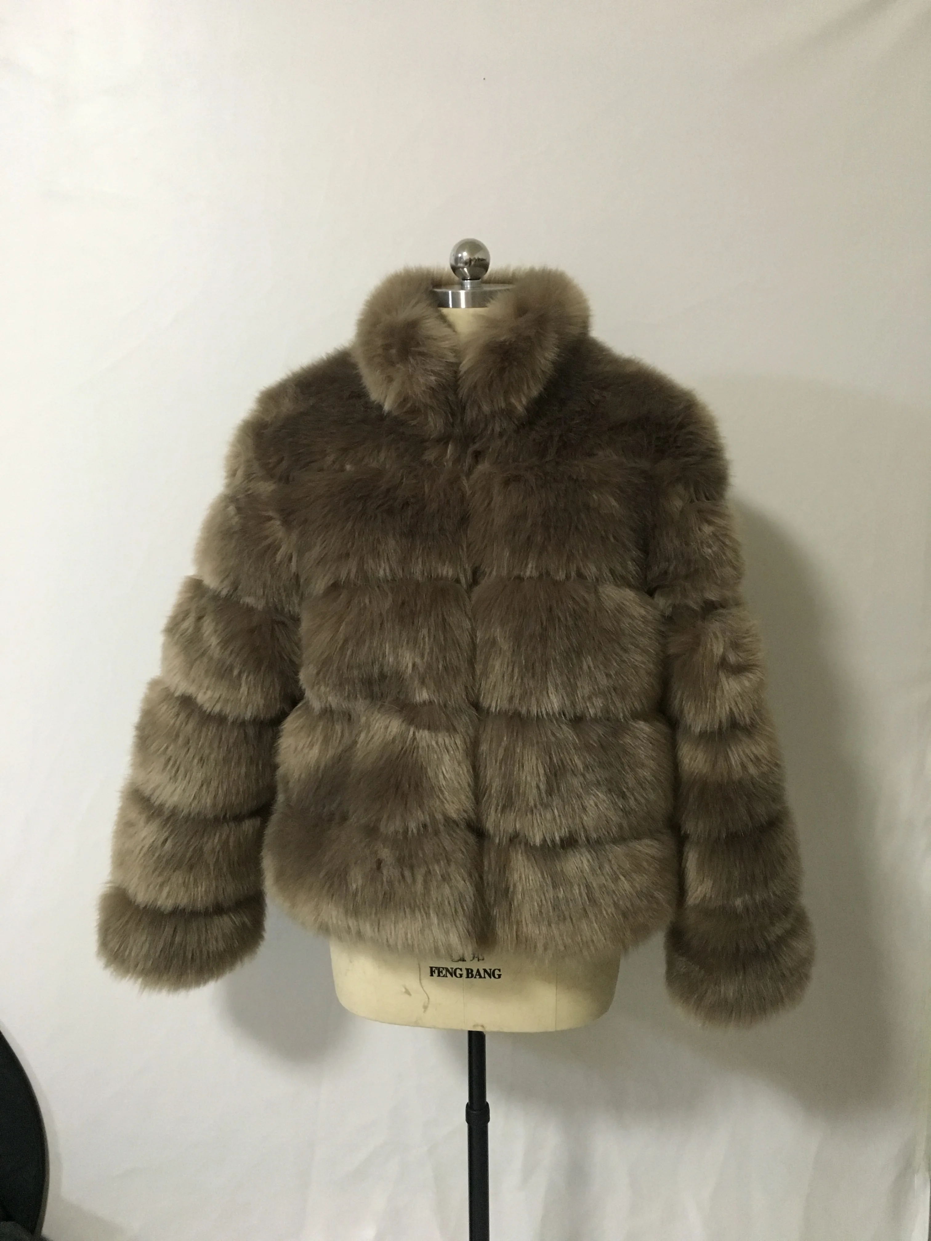 Hot style lady faux fox fur coat factory directly sell best quality with best price long sleeves with collar long down coat Coats & Jackets