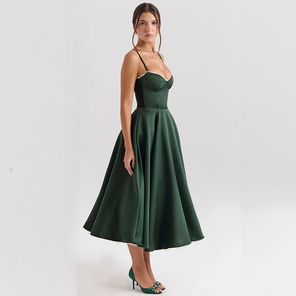 Suninheart Summer Wedding Guest Party Dresses Women Green