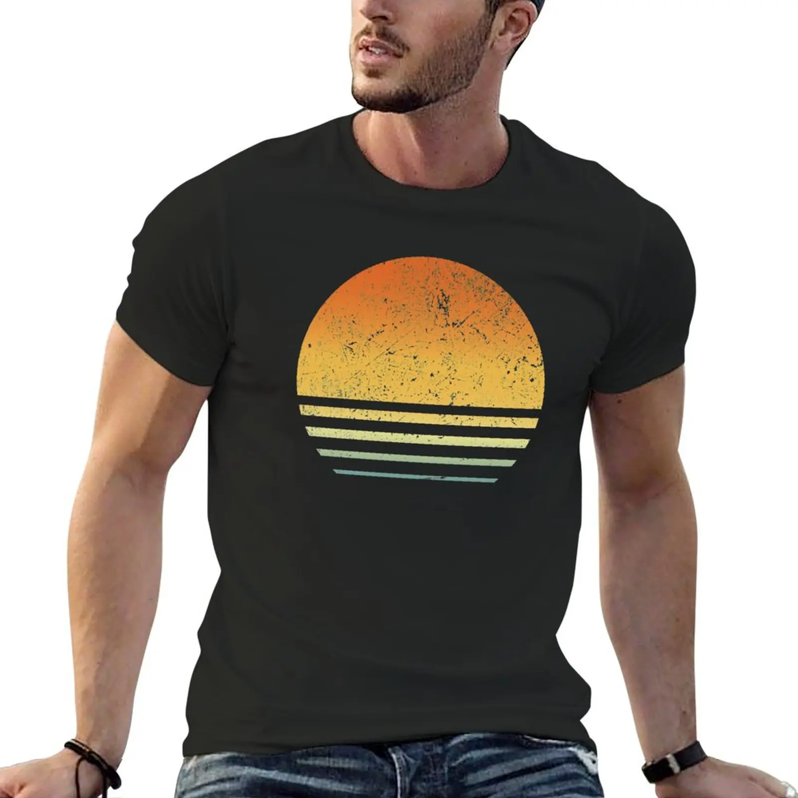 

Outrun Retro Sun T-shirt boys whites graphics animal prinfor boys mens graphic t-shirts anime