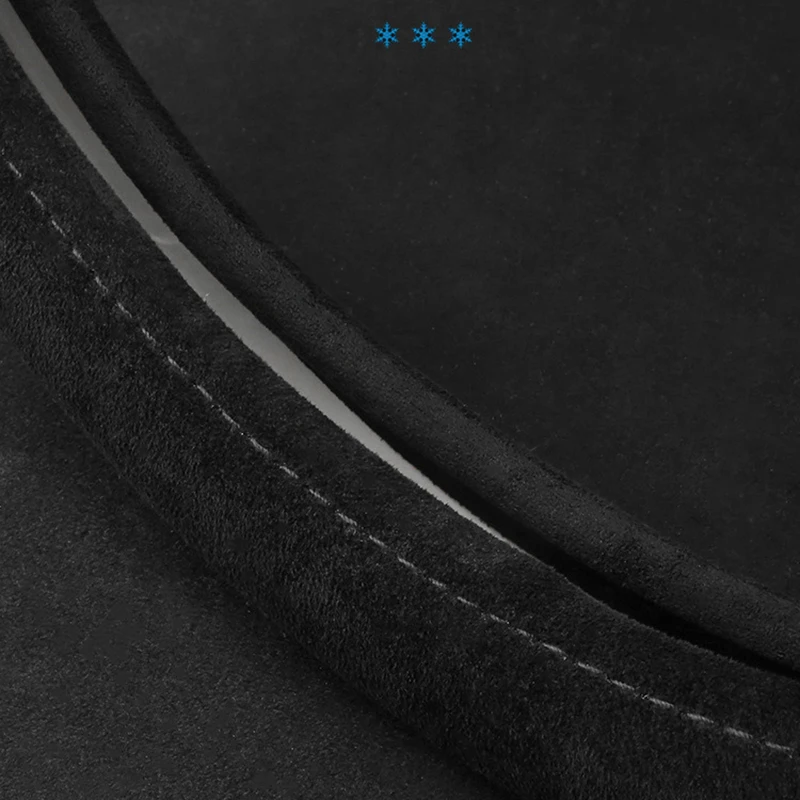 Auto Steering Wheel Cover New Suede Cover For All Seasons Auto Steering Wheel Cover Ultra-thin Non-slip D-shaped Round Breathable