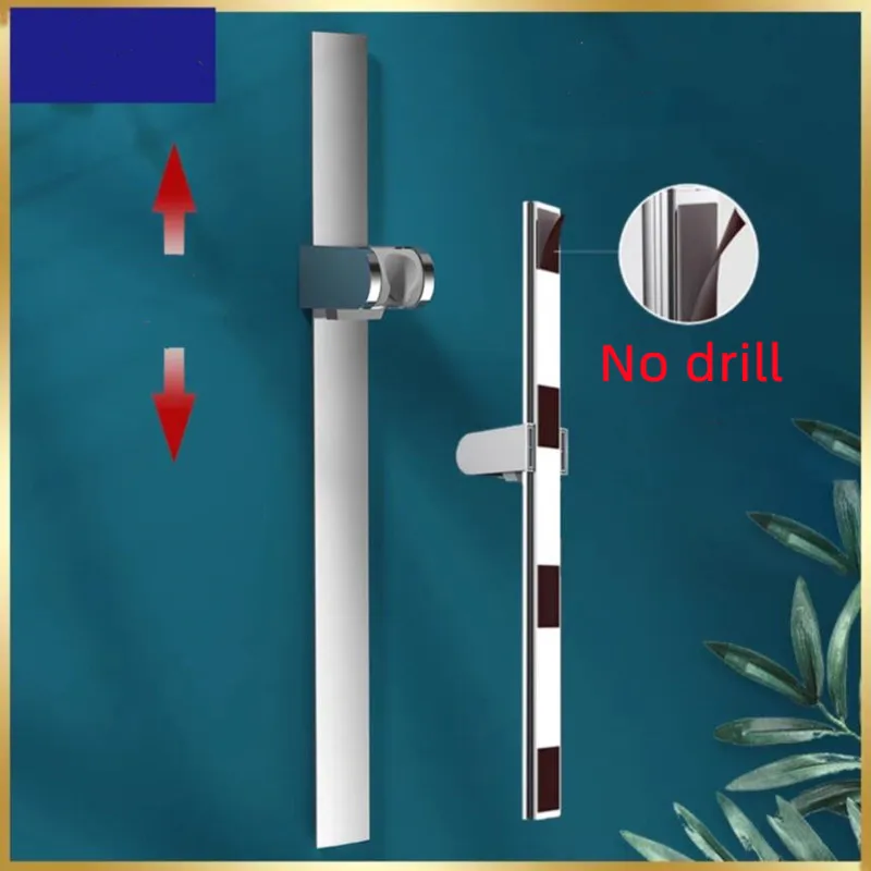 Shower Head Rod Sliding Bar Wall Mount Chuveiro Shower Rail Slide Bar Bathroom Accessory Brushed Adjustable Hand Hold Bracket