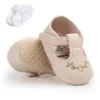 MISOWMNJOY New Flower Baby Shoes for Girls Princess First Walker Adorable Non-Slip Spring Autumn Soft Sole Crib Shoes 4