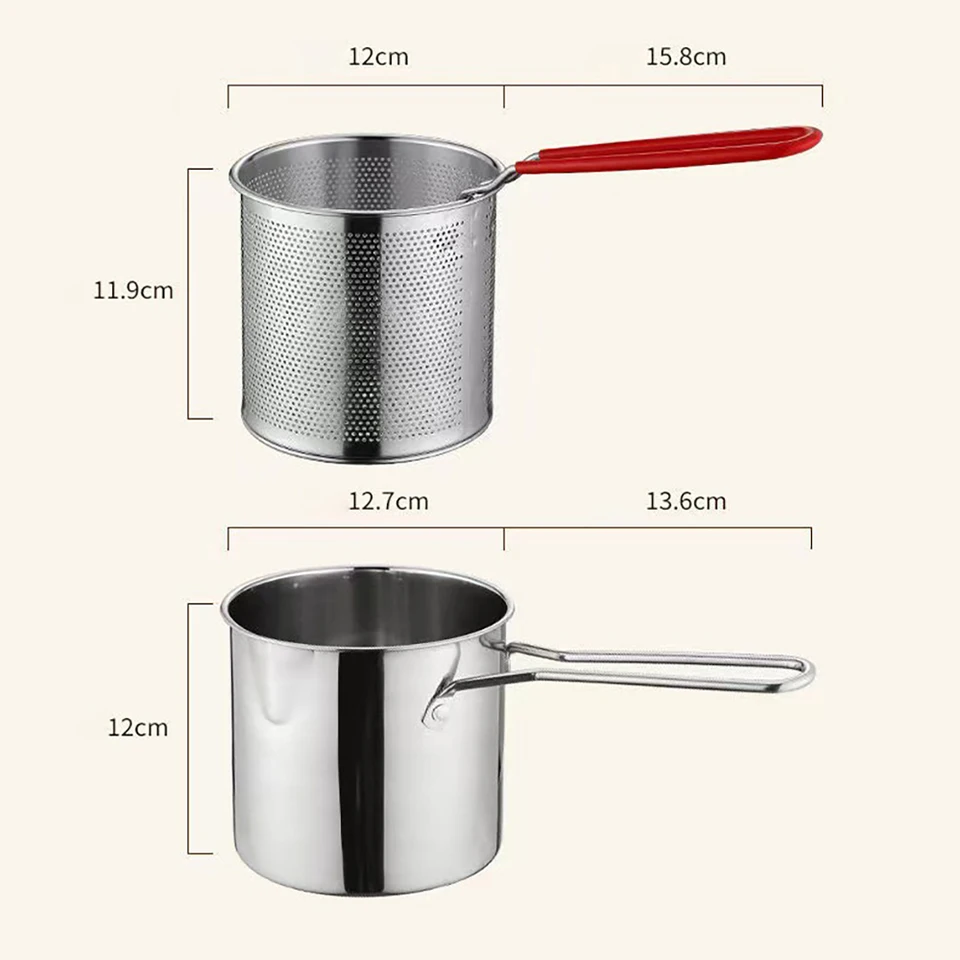 4,5L/5L/5,5L Frituurpan, 304 roestvrijstalen friteuse met