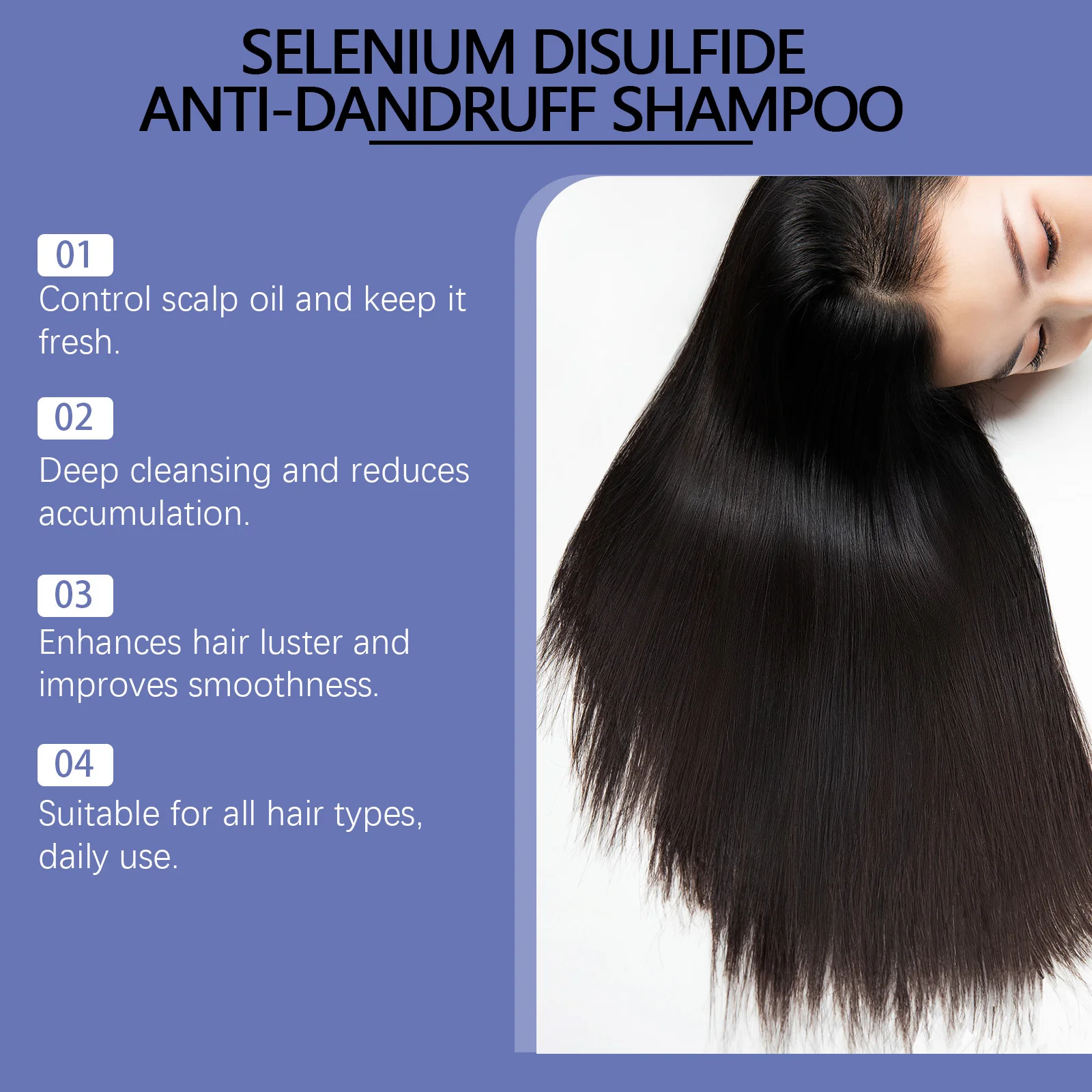 Selenium Sulfide Shampoo: Gentle Scalp Cleansing, Nourishes & Smoothes Hair, Leaves Hair Fresh & Voluminous