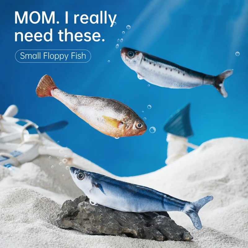 Petgravity 3PCS Electric Fish Pet Cat Toys Catnip Simulation Fish Swing Kitten Dance Fish Toy Funny Cats Playing Supplies USB Charging 4