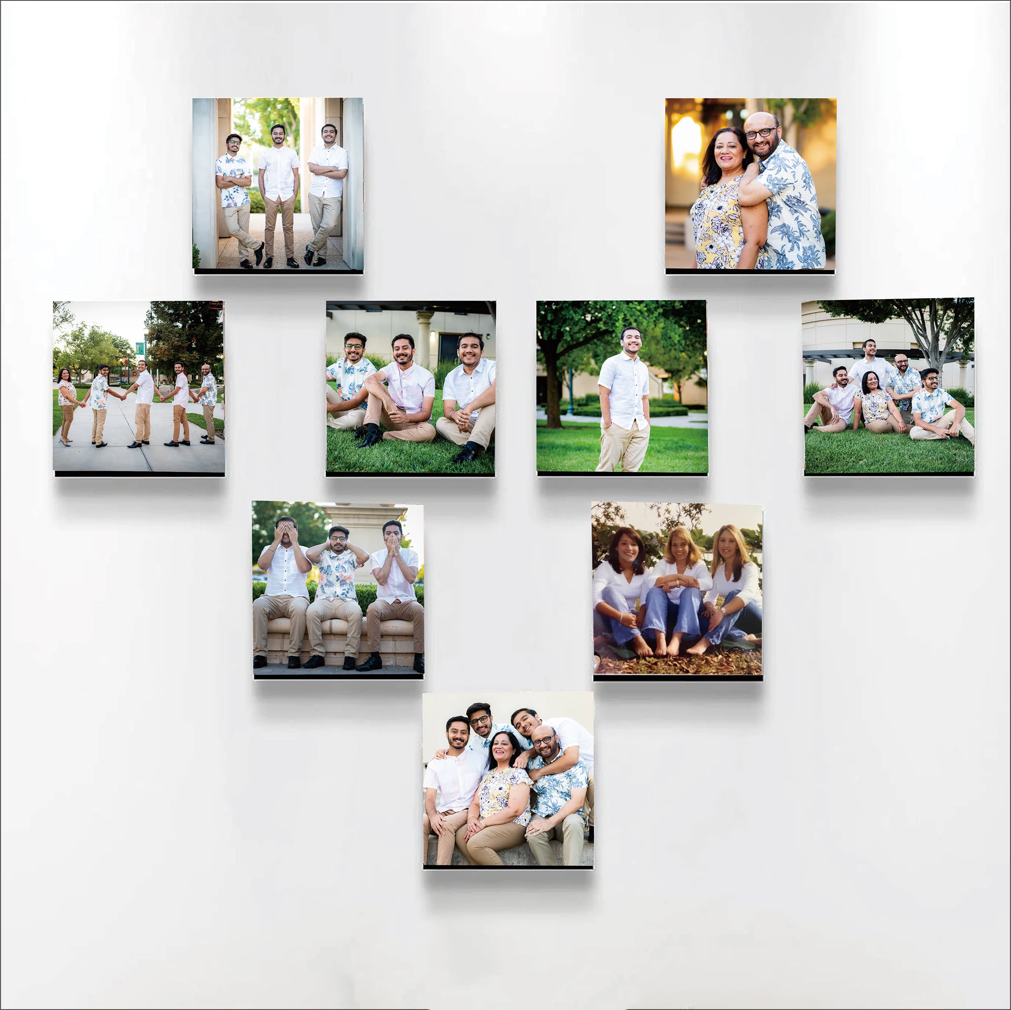 

Custom Print Photo Tiles, Personalized Photos Board Wall Prints, Collage Wall Art Picture Gifts for Family and Friends 9PC