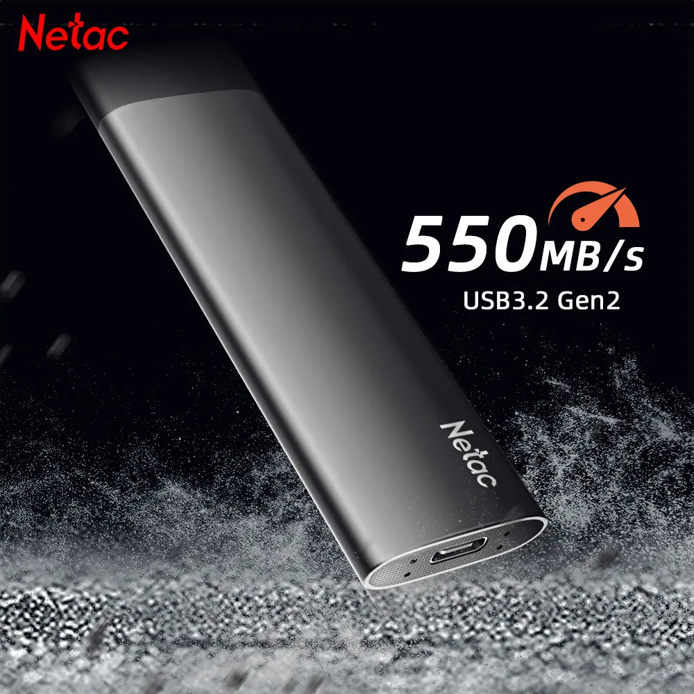 Netac ポータブル SSD 2TB Type C用 最大500MB/秒 SATA SSD USB 3.2
