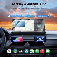 ESSGOO Écran universel 11,3 pouces 4K, autoradio portable Carplay, Android Auto, caméra embarquée double objectif, caméra arrière, GPS, AUX, BT, USB 2