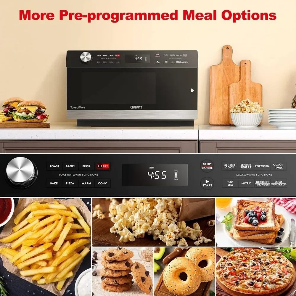 4-in-1 ToastWave with TotalFry 360, Convection, Microwave, Toaster Oven, Air Fryer, 1000W,1.2 Cu.Ft, LCD Di 3