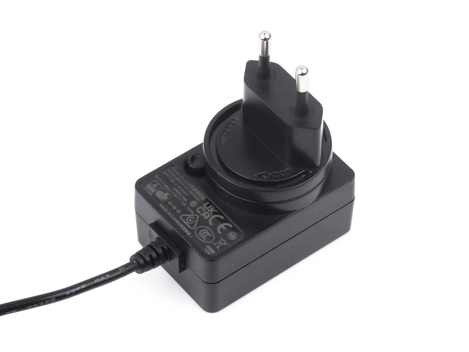 Waveshare   ġ  , 12V/1A, DC  , OD 5.5mm, ID 2.1mm, ̱ EU  ÷ ɼ