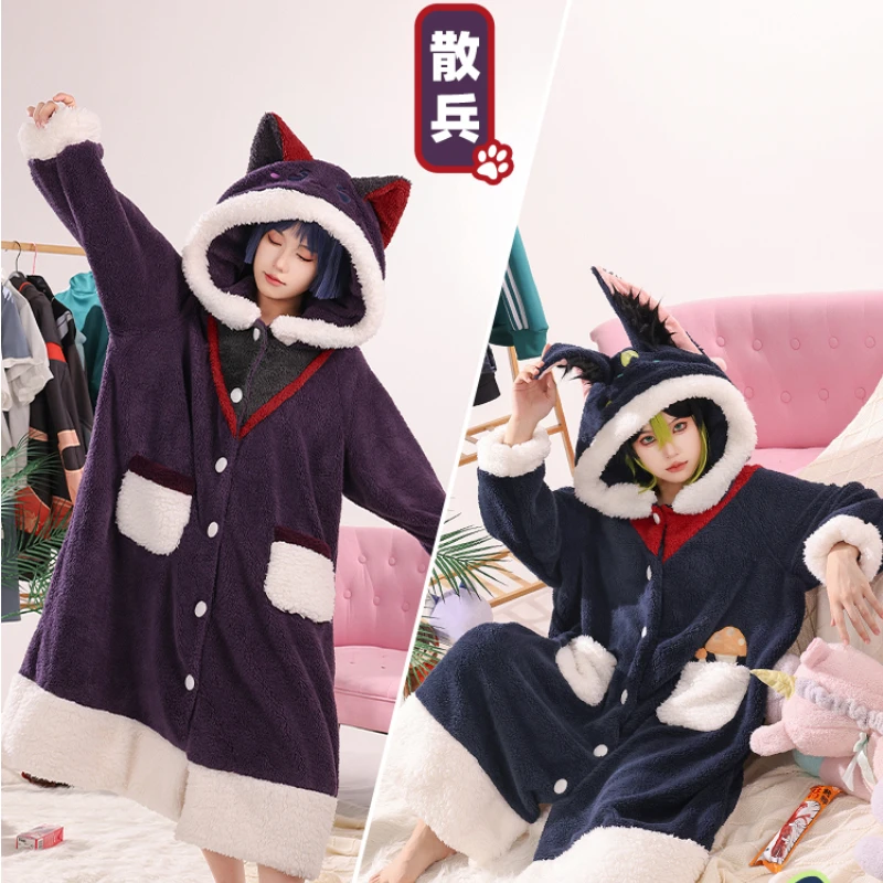

Pre-sale Scaramouche Tighnari Pajamas Plush Soft Genshin Impact Winter Bathrobe Sleepwear Nightgown Cosplay Costume Unisex Gift