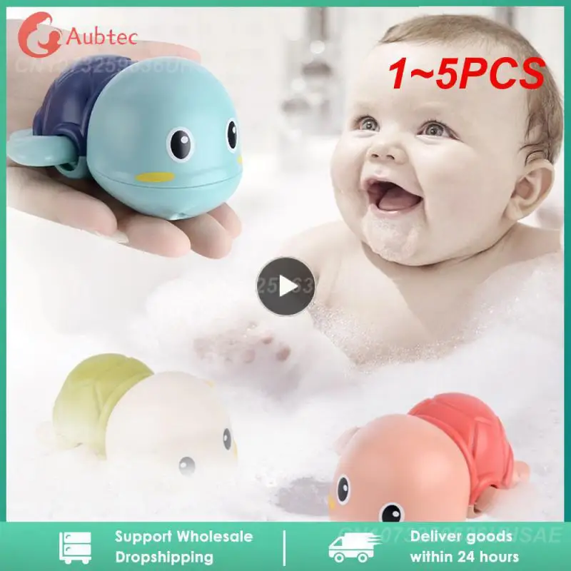 

1~5PCS Clockwork Baby Bath Toys Cute Turtles Swimming Pool Toys Water Bathing Summer Bathroom Toys For Kids игрушки для детей