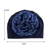Femmes Hijabs Turban grande fleur tissu élastique bandes de cheveux chapeau bonnet dames musulman solide perte de cheveux écharpe casquette cheveux accessoires 2