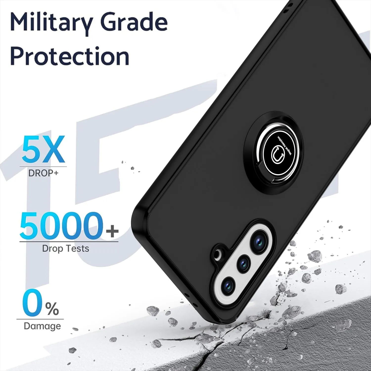 Magnetic Ring Stand Holder Shockproof Phone Case with Enhanced Protection