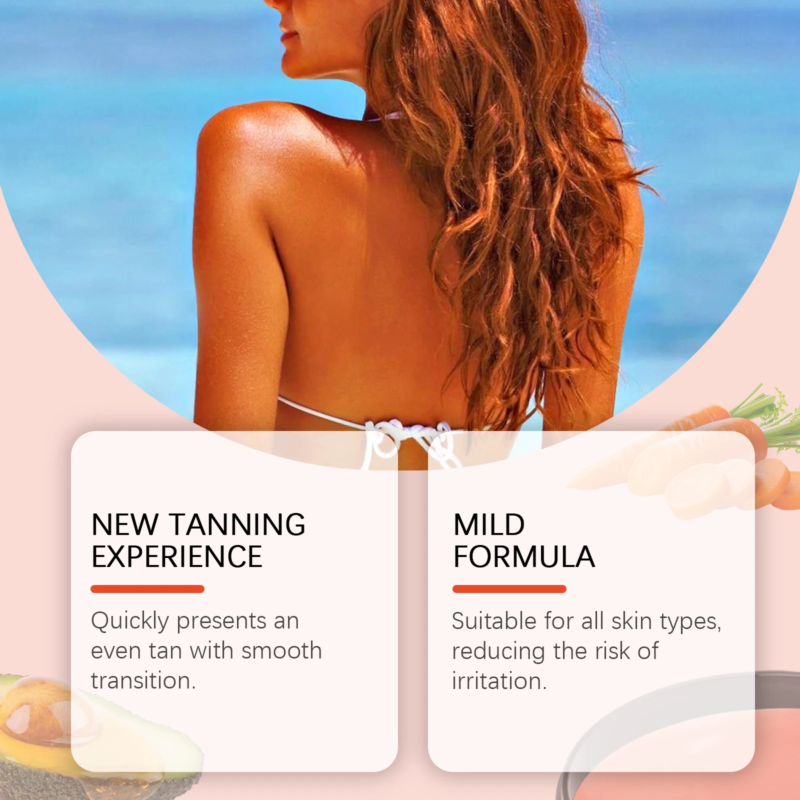 Carrot Tanning Gel Self-tanning Accelerator Cream Intensive Brown Sunbed Summer Tanning Lotion Lasting Moisturizing Self Tanner