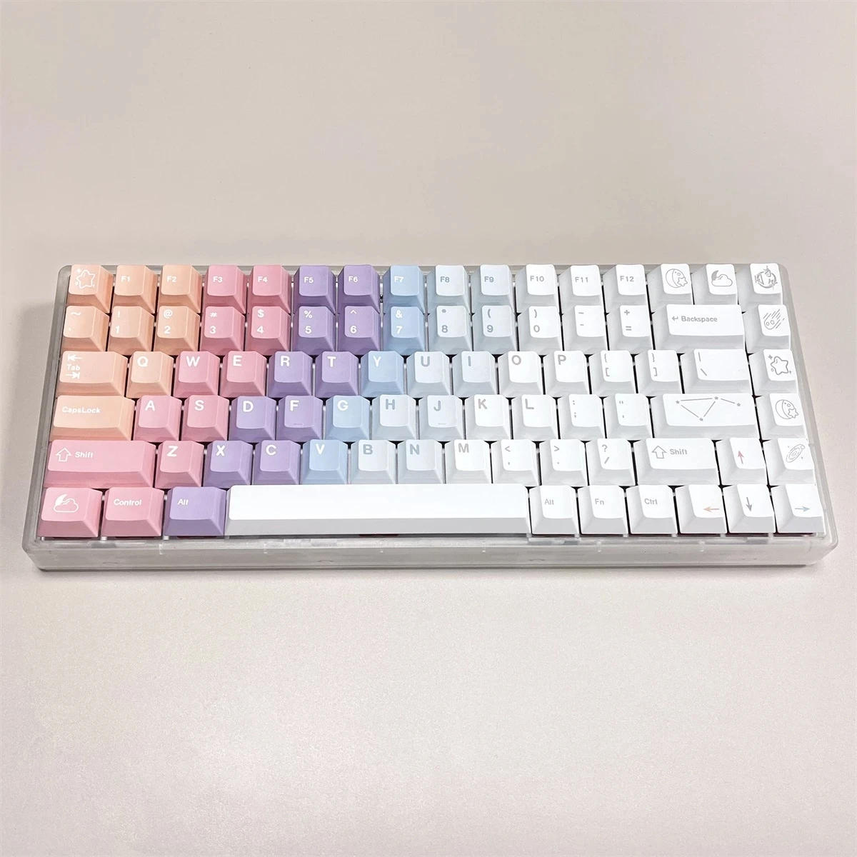 Gmk Dreams Gradient Keycaps Keycap Teclado Mecânico Perfil Cereja Pbt Sublimação Dye Interruptor mx 61 64 68 75 84 144 Chaves - Imagem 2