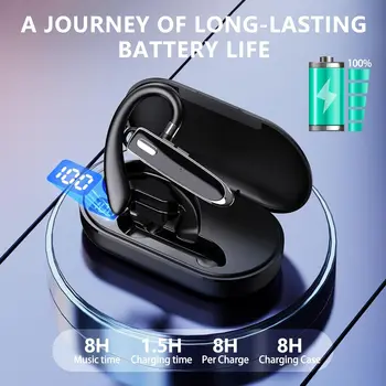 Bluetooth Headset Wireless Hands-Free Phone with Mic Hands-Free Earphones with 8 Hours Talk Time for Trucker Sports Riding 2