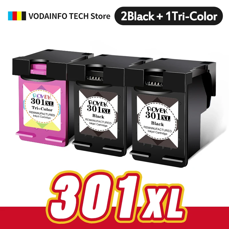Royek 301 Cartridge For HP 301 ink Cartridges Remanufactured For HP 301XL Deskjet 2050 1510 1050 1510 2000 2510 2540 3050a