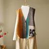 Women’s Retro Knitted Sweater Vest - Loose Fit Cardigan Vest
