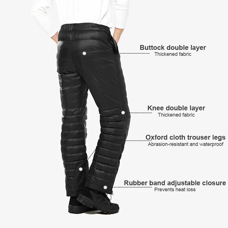 Naturehike Yushang White Duck Down Pants Double Side Opening Zip Windproof and Waterproof Outdoor Winter Warm 90% Down Content