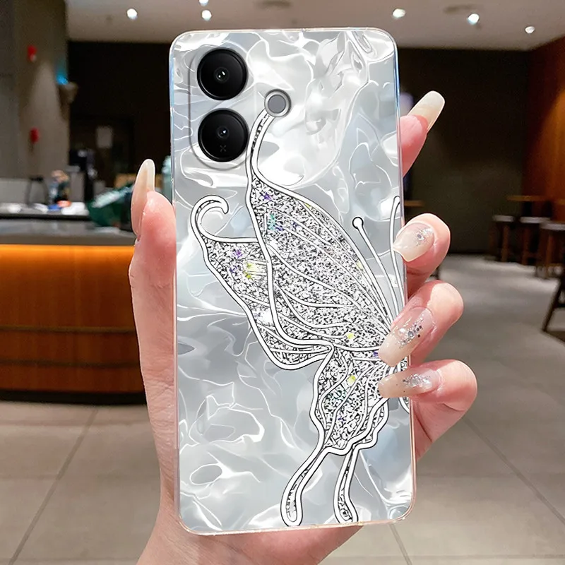 Floral Butterfly Bow Soft Transparent Phone Case - Silicone TPU Jelly Cover