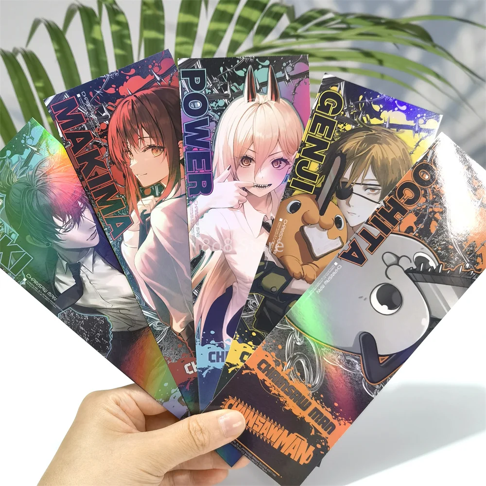 Бензопила человек горячие новые популярные лазерные билеты похита Denji Makima Power Aki персонажи модные личные открытки закладки Бензопила человек горячие новые популярные лазерные билеты похита Denji Makima Power Aki персонажи модные личные открытки закладки