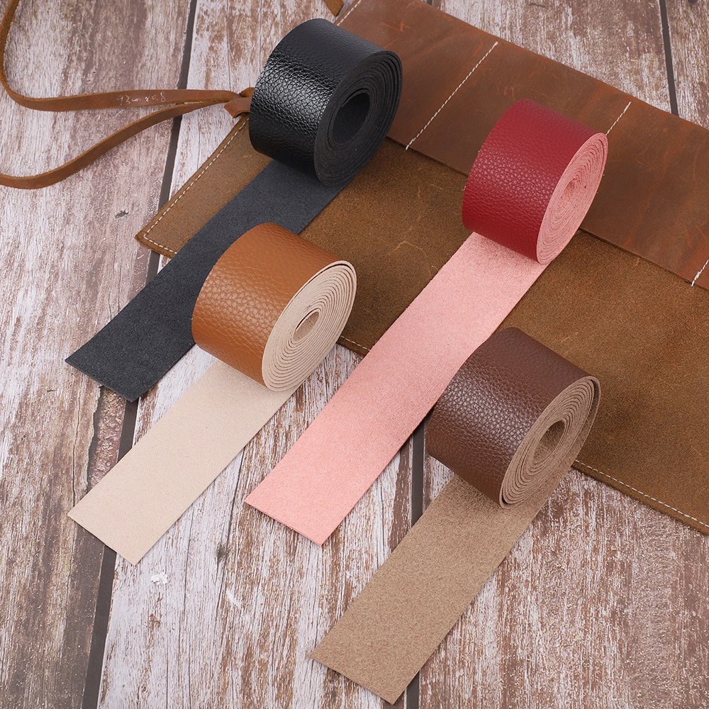 Microfiber Leather Tape Lychee Patte Soft Leather Cord for DIY Handmade Jewelry Bag Accessories Clothing Belt (2 Meters/Pieces)