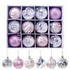 12pcs/set Christmas Round Balls Ornaments With Hanging Rope Christmas Tree Balls Pendant Navidad 2025 New Year Party Decorations 4