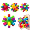 5 Pcs Of Colorful Ball Sensory Ability Training Puzzle Elastic Rainbow Ball Fun Stress Relieving Outdoor Toy Birthday Gift 1