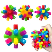 5 Pcs Of Colorful Ball Sensory Ability Training Puzzle Elastic Rainbow Ball Fun Stress Relieving Outdoor Toy Birthday Gift 1