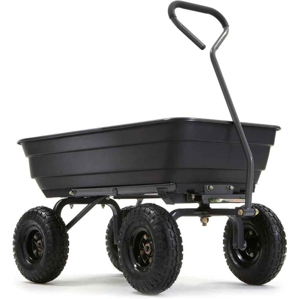 Folding Poly Garden Dump Cart – 600 lb Capacity, 10" Tires 1