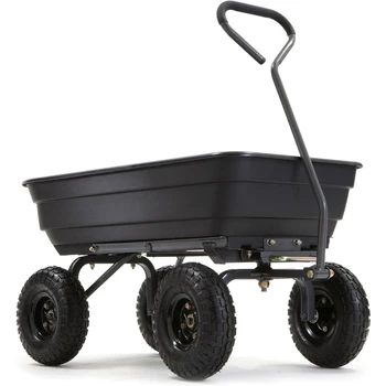 Folding Poly Garden Dump Cart – 600 lb Capacity, 10" Tires 1