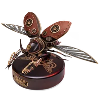 Robotime Rokr 3D Puzzle Golden Coin Turtle Industrial-style Building Block Toys for Kids Adults Steampunk Design with LED Light 1
