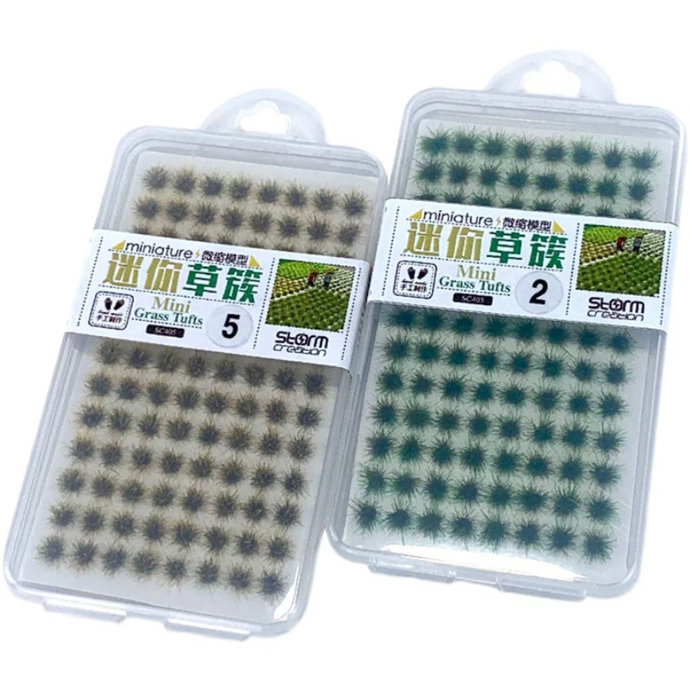 104Pcs/box Mini Grass Cluster Model Adhesive Static Grass Tufts Home Decor Garden Decor Children Toys DIY Handmade Accessories