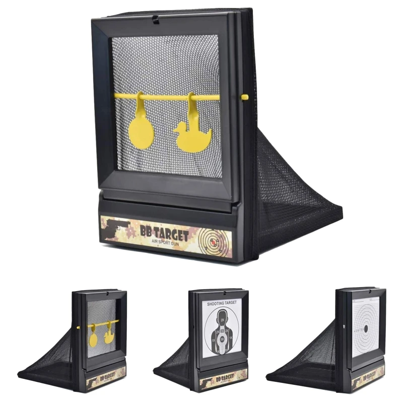 AirSoft Targets For Shooting Recycling BB & Pellet With Trap Net Catcher Paper Sheets Stand Training Diamond Grade