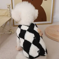 Mode Plaid polaire chiot vêtements manteau Jack chien vêtements ours gilet chiens vêtements animaux de compagnie tenues mignon hiver Yorkies Costume 3