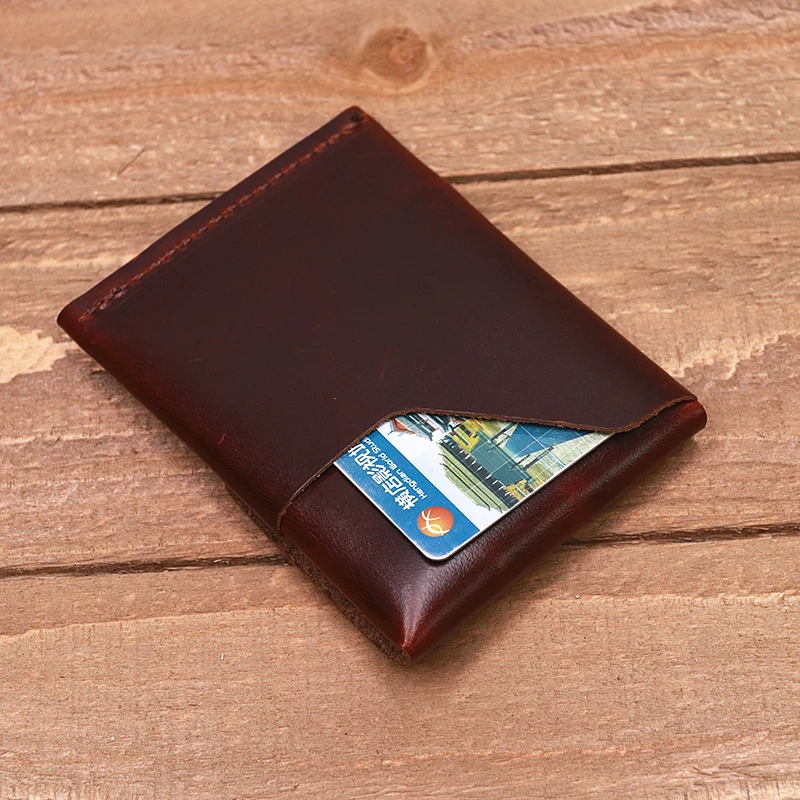 2022 Genuine Leather Wallet For Men Male Vintage Short Slim Mini Thin Men's Purse Credit Card Holder With Coin Pocket Money Bag